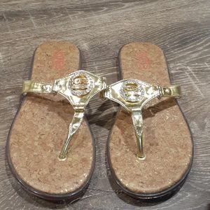 Micheal Kors gold diamond meddelion thong …